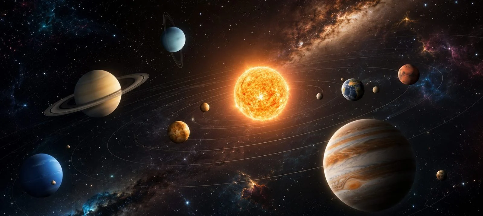Un système solaire et ses planètes